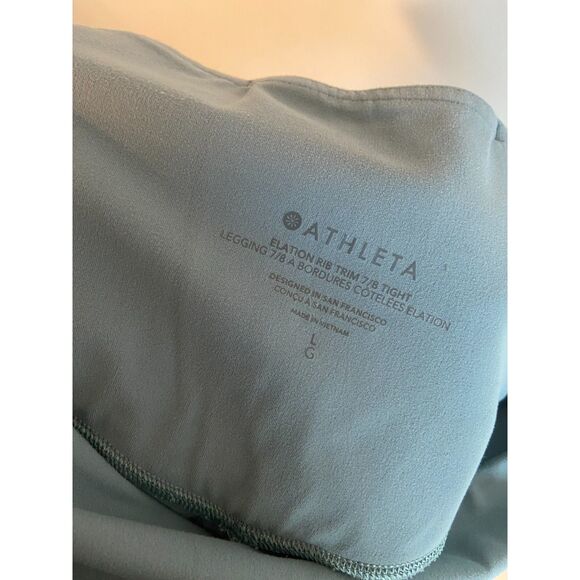 Athleta Elation Rib 7/8 Tight Legging in Seafoam Blue Green SIZE LARGE - Picture 8 of 8